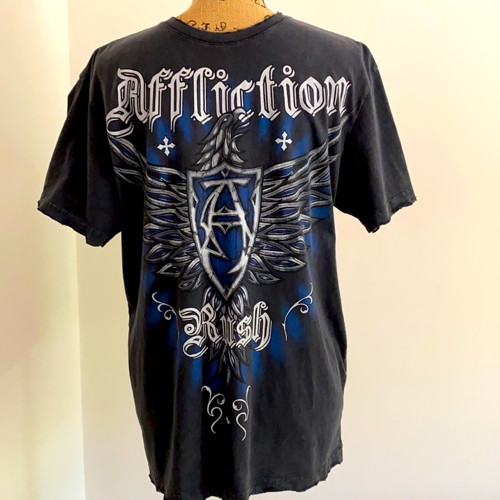 Affliction Mens Rush George St Pierre Signature Series Eagle Distressed M